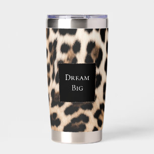 Cream Leopard Animal Birthday Insulated Tumbler