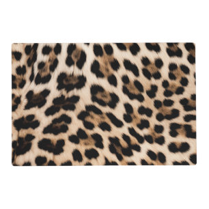 Cream Leopard Animal Birthday Placemat