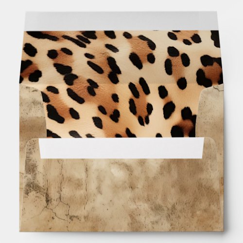 Cream Leopard Animal Envelope