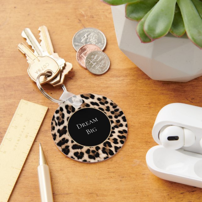 Cream Leopard Animal  Keychain (Desk)
