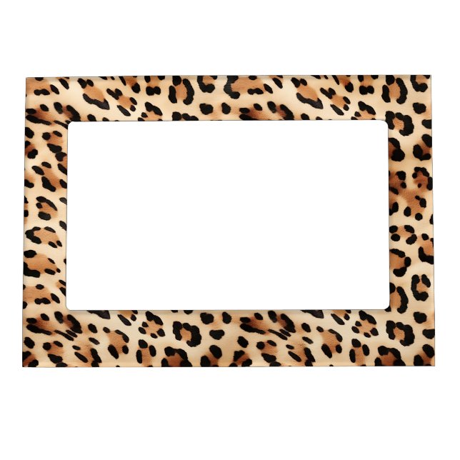 Cream Leopard Animal Print Magnetic Frame (Front)