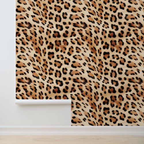 Cream Leopard Animal Print Wallpaper