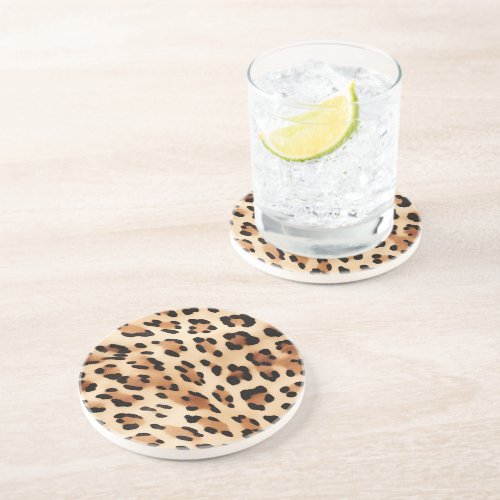 Cream Leopard Print Coaster