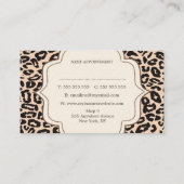 Cream Leopard Print Hair Stylist Appointment Cards (Back)