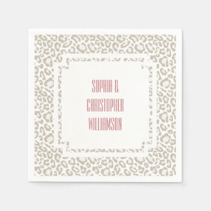 Cream Leopard Print Paper Napkins