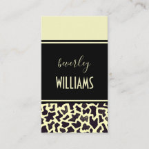 Cream Leopard Professional Business Card