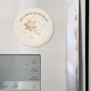 Cream Life is Better at the Beach Starfish Magnet
