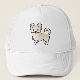 Cream Long Coat Chihuahua Cute Cartoon Dog Trucker Hat