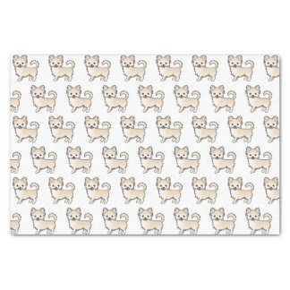 Cream Long Coat Chihuahua Cute Dog Pattern Tissue Paper