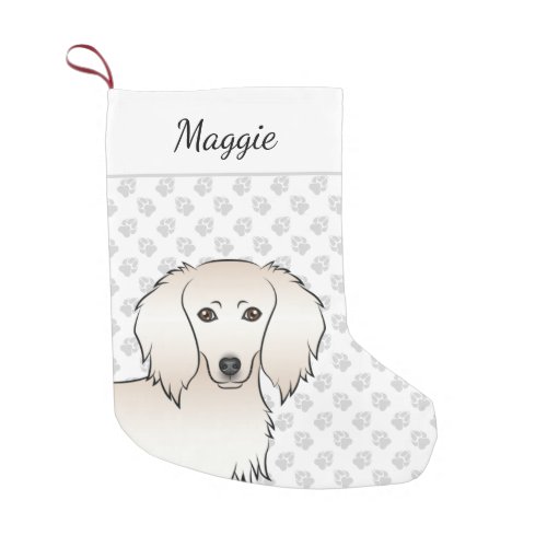 Cream Long Hair Dachshund Cute Cartoon Dog Head Small Christmas Stocking