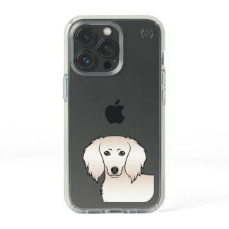 Cream Long Hair Dachshund Cute Cartoon Dog Head Speck iPhone 13 Pro Case