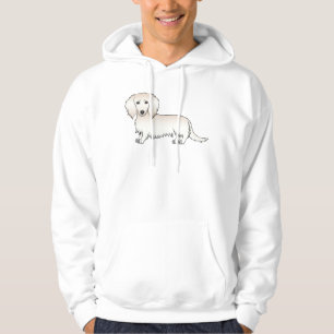 Cream Long Hair Dachshund Cute Cartoon Dog Hoodie