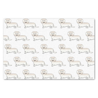 Cream Long Hair Dachshund Cute Cartoon Dog Pattern Tissue Paper