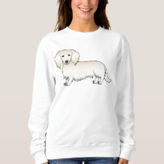 Cream Long Hair Dachshund Cute Cartoon Dog Sweatshirt