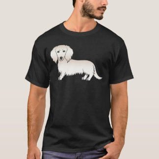 Cream Long Hair Dachshund Cute Cartoon Dog T-Shirt
