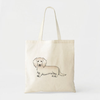 Cream Long Hair Dachshund Cute Cartoon Dog Tote Bag