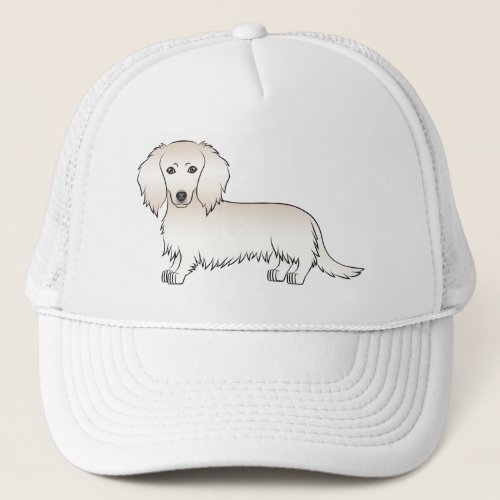 Cream Long Hair Dachshund Cute Cartoon Dog Trucker Hat