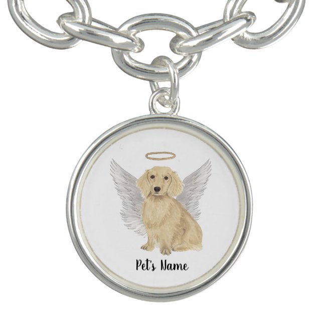 Cream Long Haired Dachshund Sympathy Memorial Bracelet (Design)