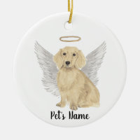 Cream Long Haired Dachshund Sympathy Memorial