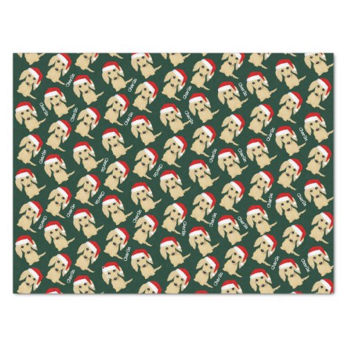 Cream Longhaired Dachshund Christmas Holiday Tissue Paper