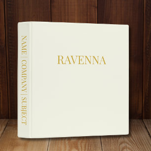 Cream Luxury Custom Serif Name Gift For Her 3 Ring Binder