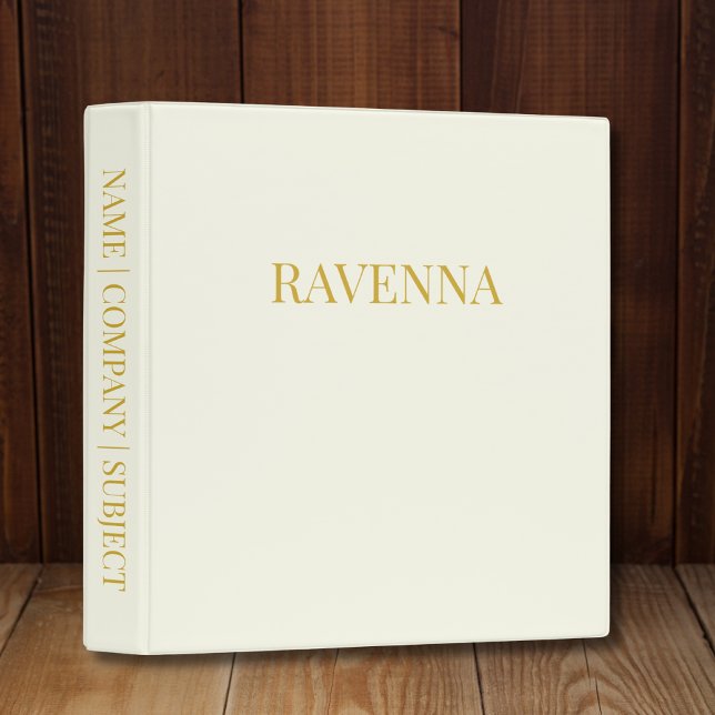 Cream Luxury Custom Serif Name Gift For Her 3 Ring Binder (Creator Uploaded)
