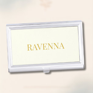 Cream Luxury Custom Serif Name Gift For Her Business Card Case
