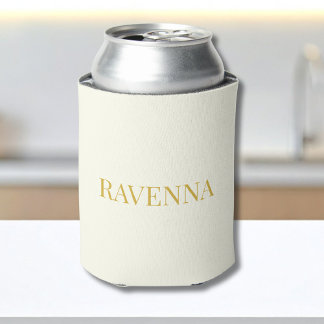 Cream Luxury Custom Serif Name Gift For Her Can Cooler