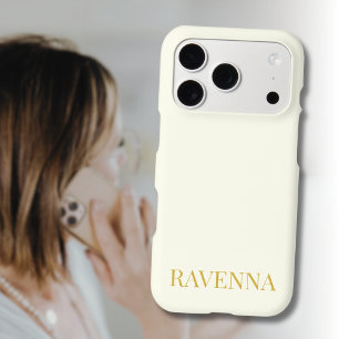 Cream Luxury Custom Serif Name Gift For Her iPhone 17 Pro Case