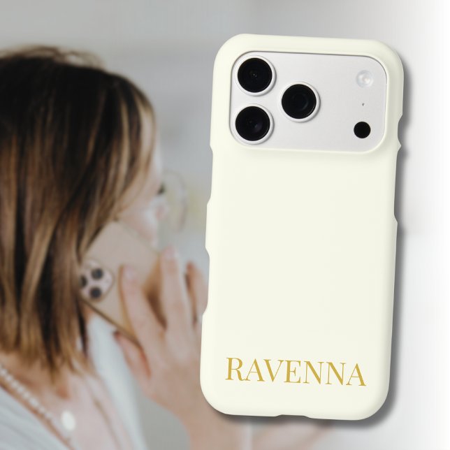 Cream Luxury Custom Serif Name Gift For Her iPhone Case (Creator Uploaded)