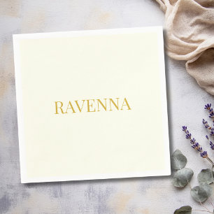 Cream Luxury Custom Serif Name Gift For Her Napkins
