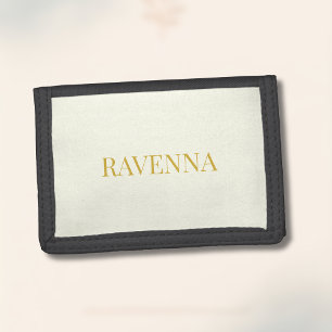 Cream Luxury Custom Serif Name Gift For Her Tri-fold Wallet