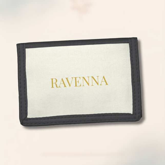 Cream Luxury Custom Serif Name Gift For Her Trifold Wallet (Creator Uploaded)