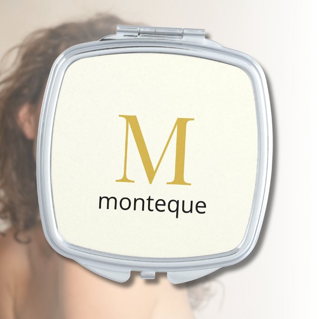 Cream Luxury Personalized Monogram Gift For Her Compact Mirror (Creator Uploaded)