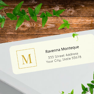 Cream Luxury Serif Personalized Monogram Label
