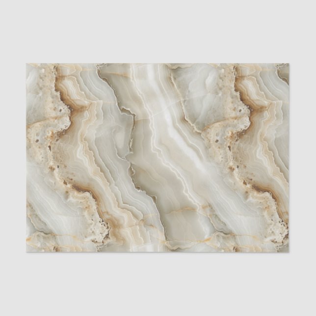 Cream Marble Texture Tissue Paper (Front)