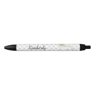 Cream Mini Goldendoodle Cartoon Dog &amp; Name Pen