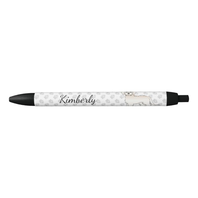 Cream Mini Goldendoodle Cartoon Dog & Name Pen (Front)