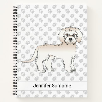 Cream Mini Goldendoodle Cartoon Dog &amp; Text Notebook