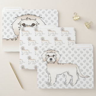 Cream Mini Goldendoodle Cute Cartoon Dog File Folder