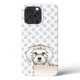 Cream Mini Goldendoodle Cute Cartoon Dog Head iPhone 13 Pro Case