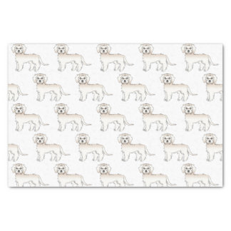 Cream Mini Goldendoodle Cute Cartoon Dog Pattern Tissue Paper