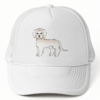 Cream Mini Goldendoodle Cute Cartoon Dog Trucker Hat