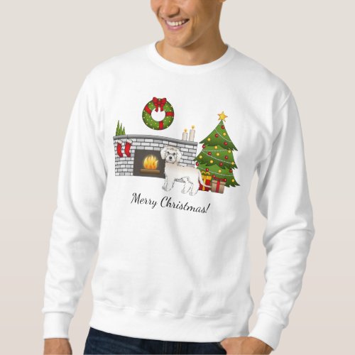 Cream Mini Goldendoodle _ Festive Christmas Room Sweatshirt