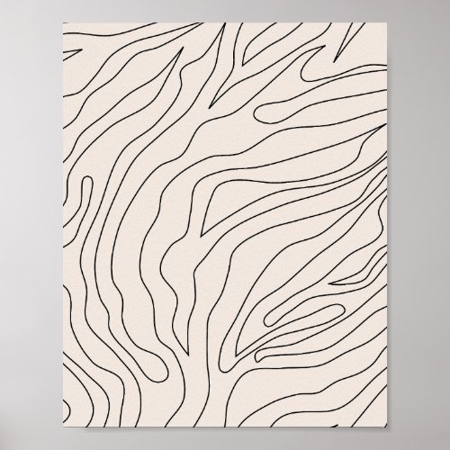 Cream Minimal Abstract Lines Poster