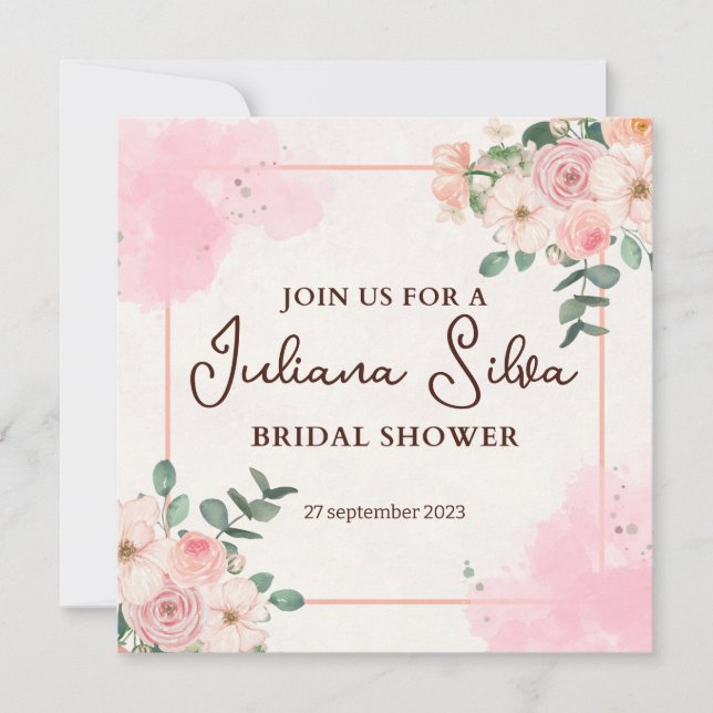 Cream Minimalist Bridal Shower Invitation (Front)