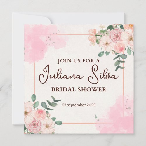Cream Minimalist Bridal Shower Invitation