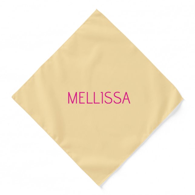 Cream minimalist custom name  bandana (Front)