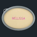 Cream minimalist custom name  belt buckle<br><div class="desc">Add your name on this minimalist elegant design on cream background.</div>