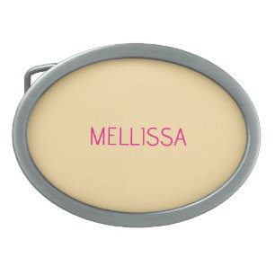 Cream minimalist custom name  belt buckle